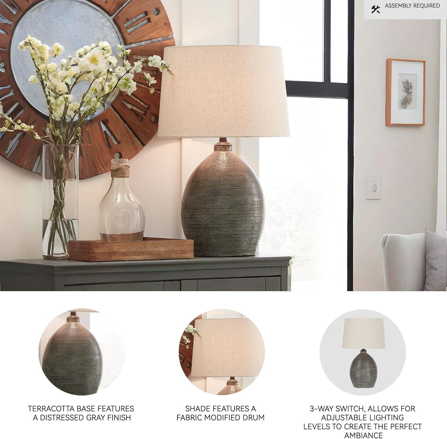 imageSignature Design by Ashley Joyelle Modern 275quot Terracotta Table Lamp Gray