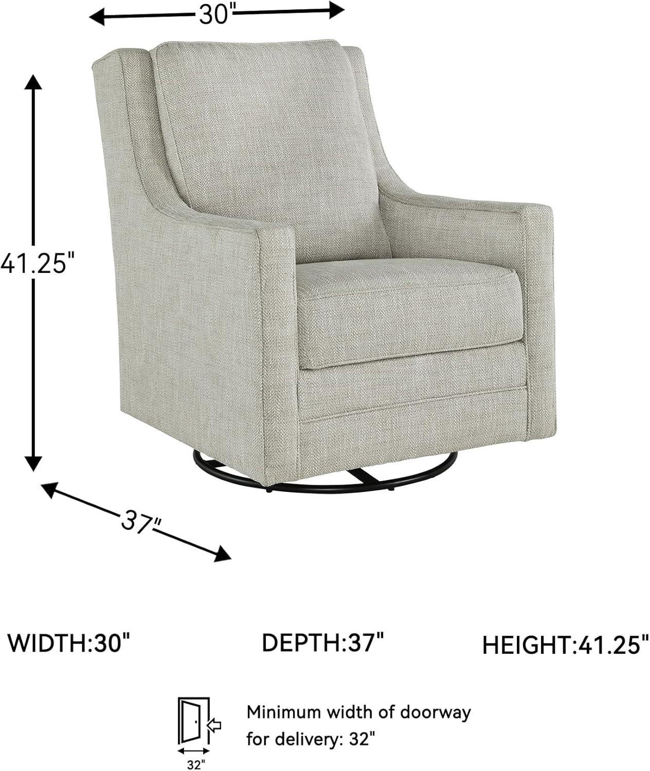imageSignature Design by Ashley Kambria Casual Upholstered Swivel Glider Accent Chair Gray