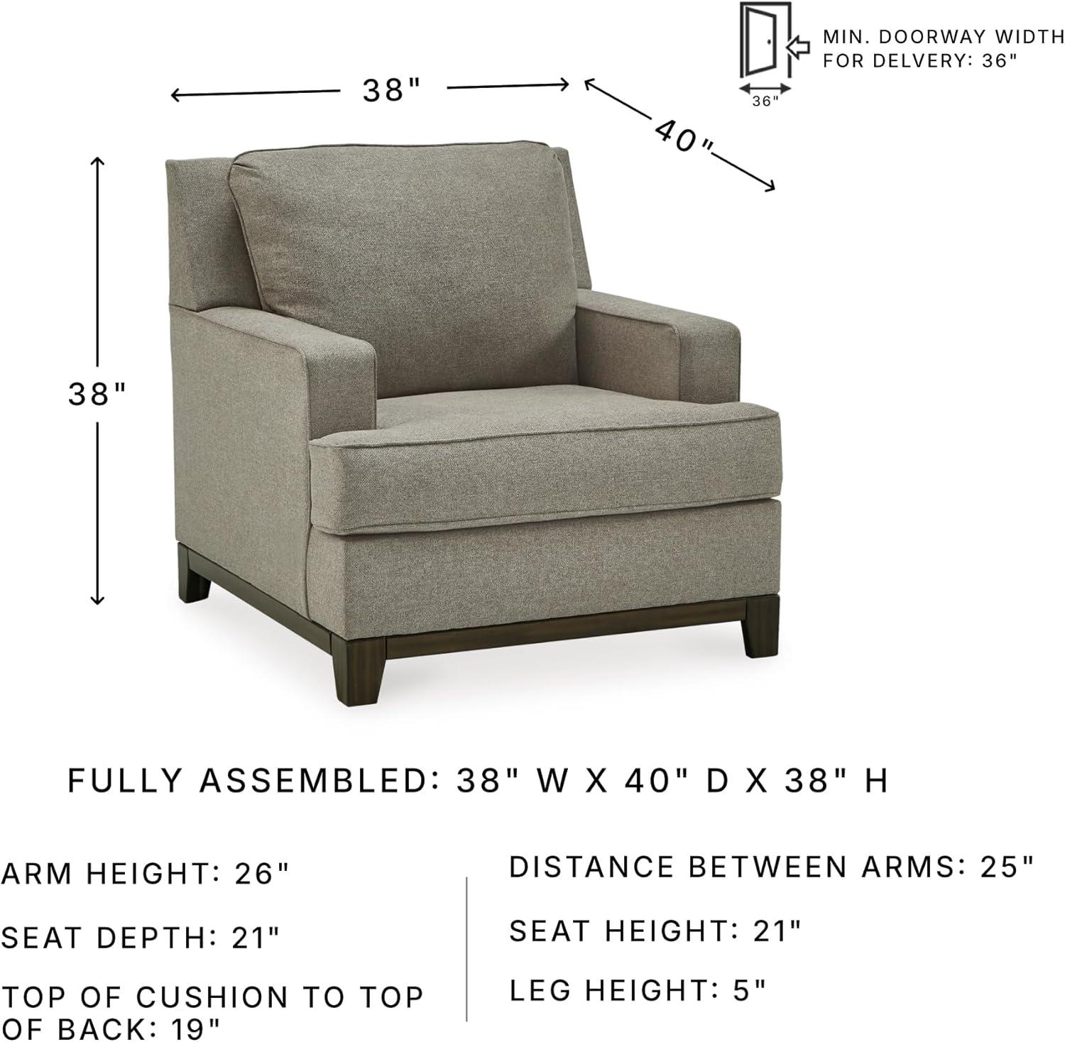 imageSignature Design by Ashley Kaywood Modern Track Arm Accent Chair Grayish Brown