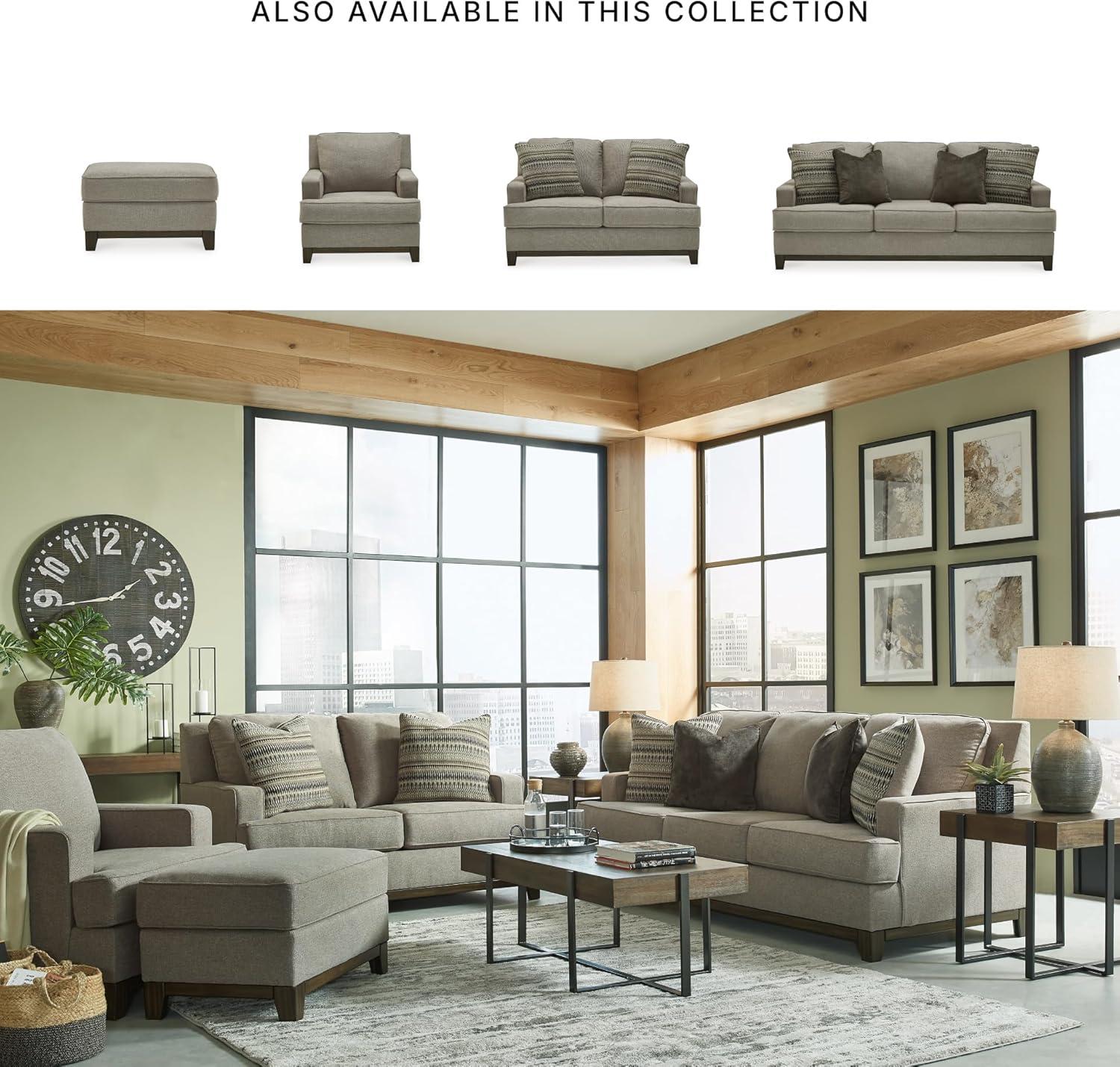 imageSignature Design by Ashley Kaywood Modern Track Arm Accent Chair Grayish Brown