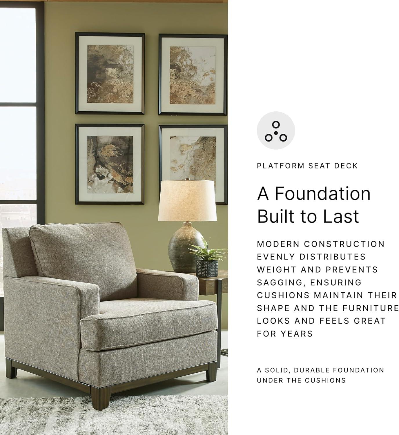 imageSignature Design by Ashley Kaywood Modern Track Arm Accent Chair Grayish Brown