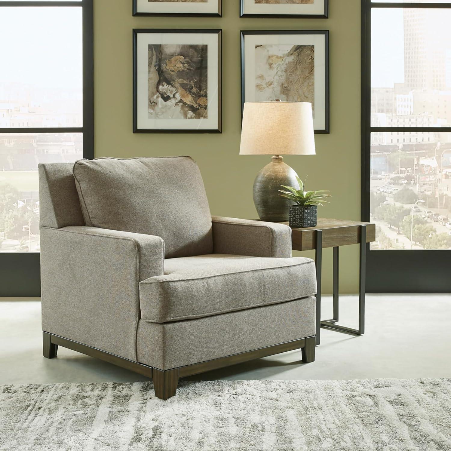 imageSignature Design by Ashley Kaywood Modern Track Arm Accent Chair Grayish Brown