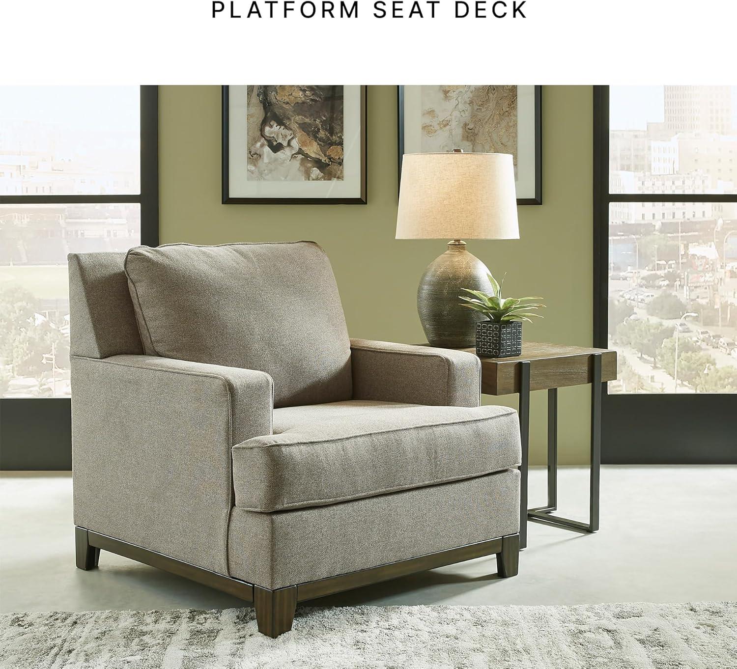imageSignature Design by Ashley Kaywood Modern Track Arm Accent Chair Grayish Brown