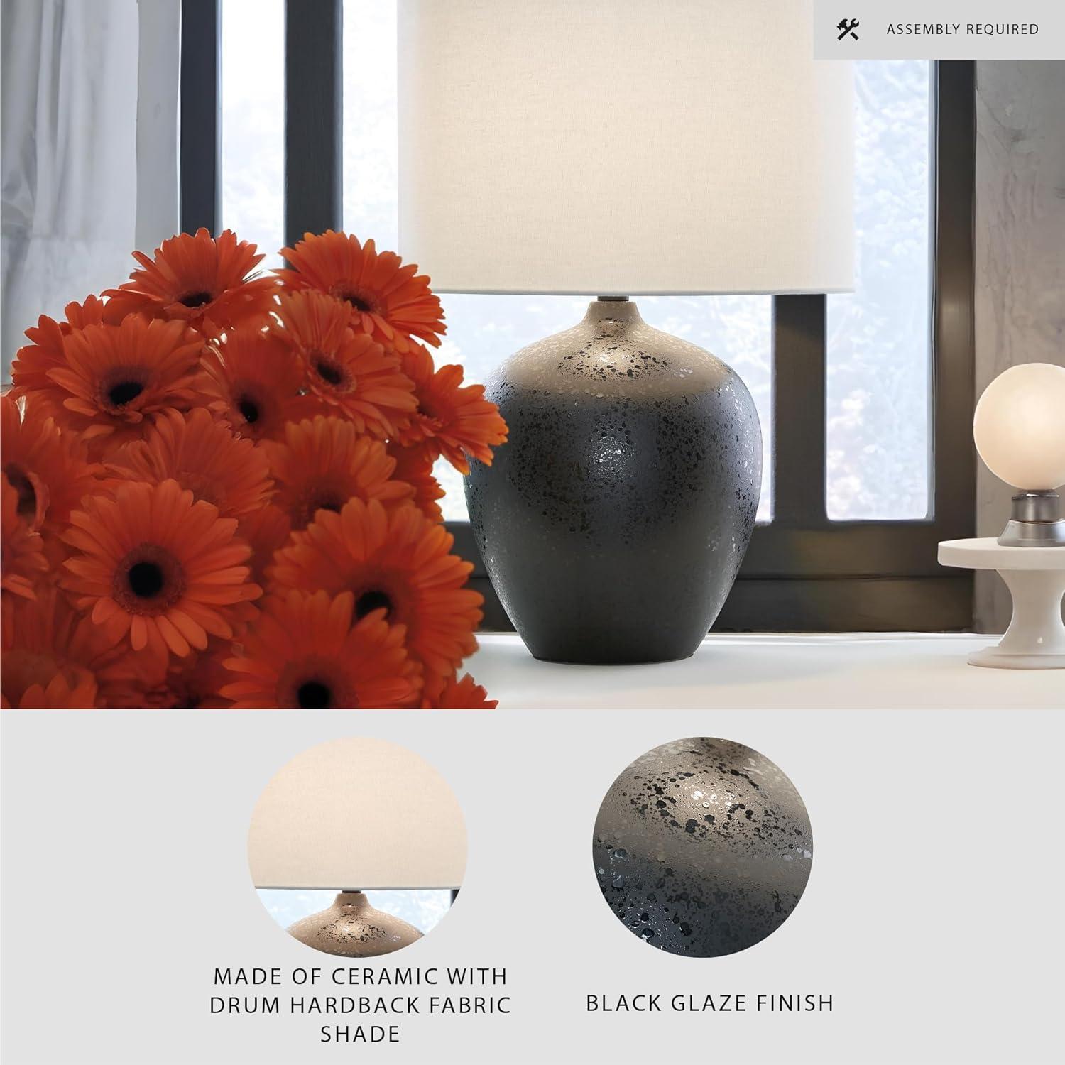 imageSignature Design by Ashley Ladstow Urban 225quot Sleek Ceramic Table Lamp Black