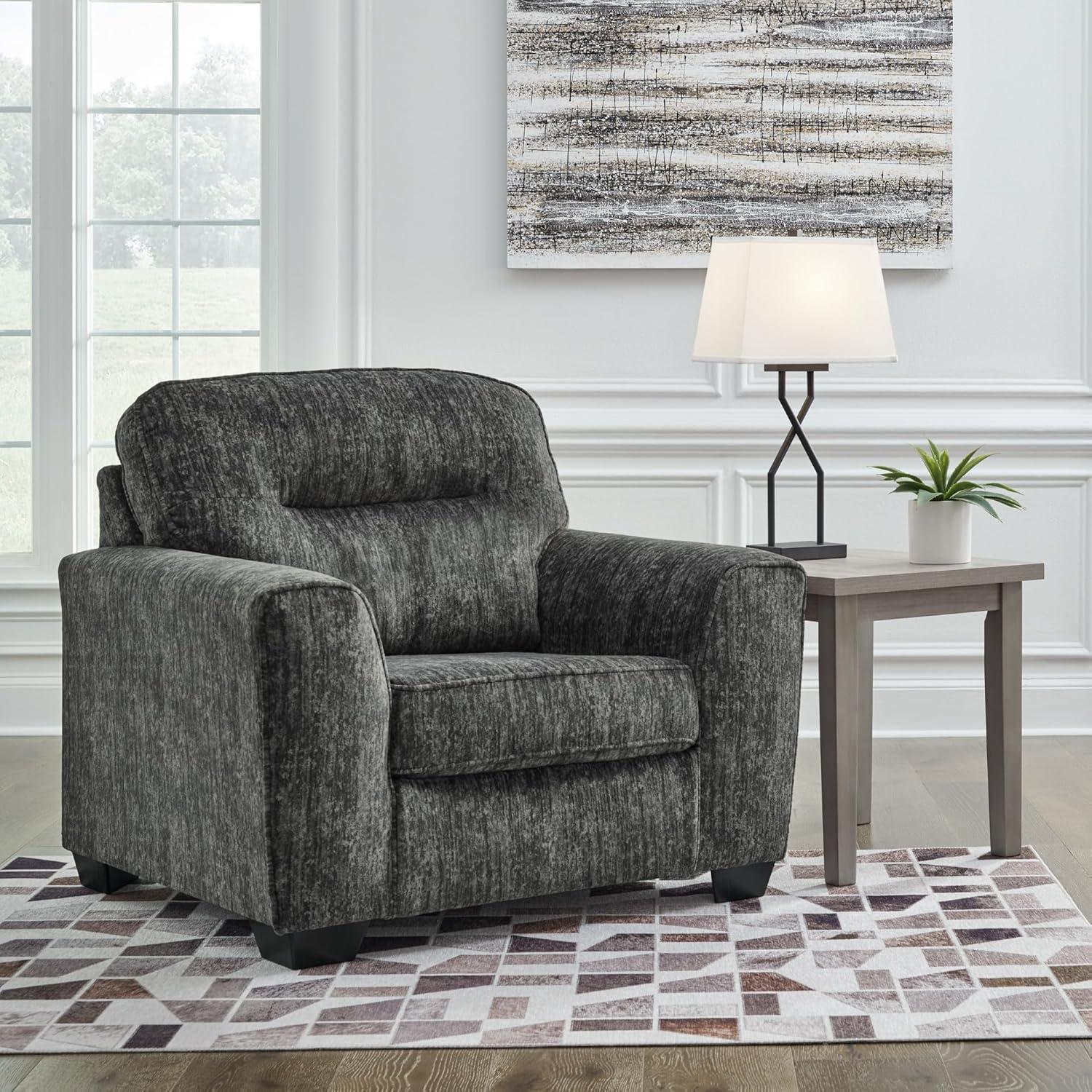 imageSignature Design by Ashley Lonoke Contemporary Upholstered Oversized Chair GrayGrey