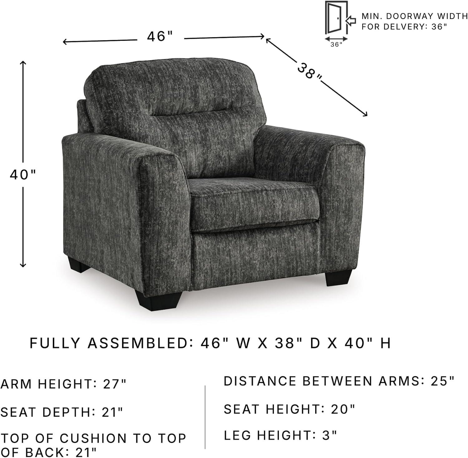 imageSignature Design by Ashley Lonoke Contemporary Upholstered Oversized Chair GrayGrey