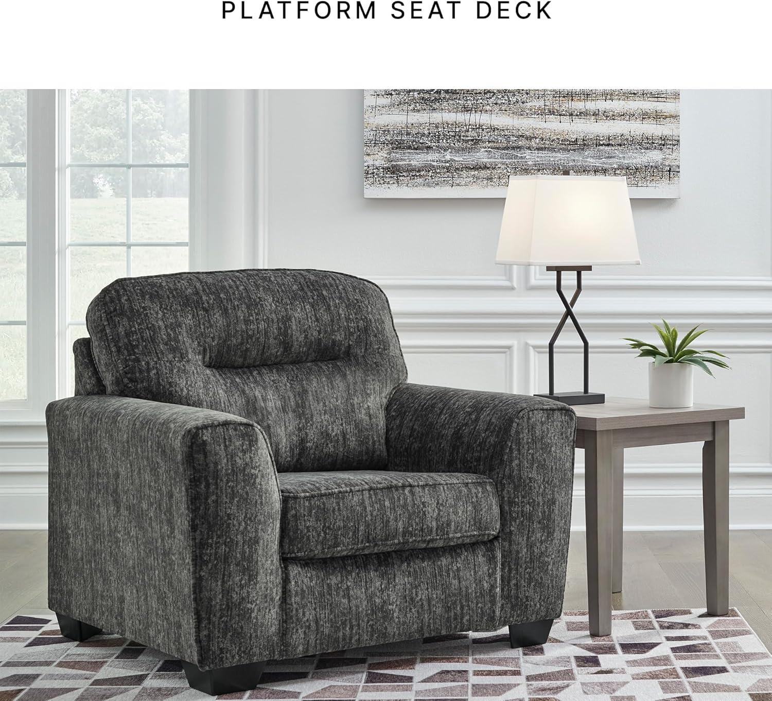 imageSignature Design by Ashley Lonoke Contemporary Upholstered Oversized Chair GrayGrey