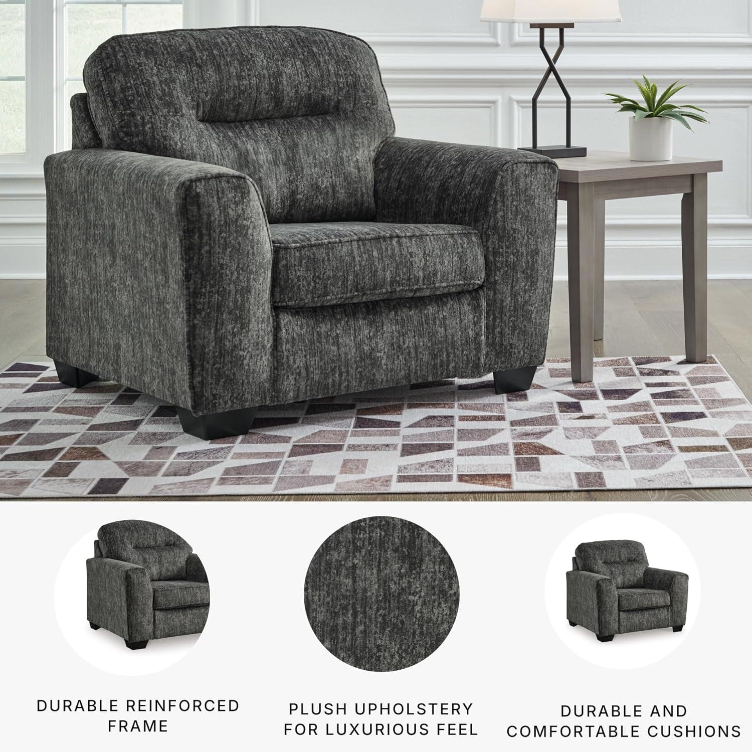 imageSignature Design by Ashley Lonoke Contemporary Upholstered Oversized Chair GrayGrey