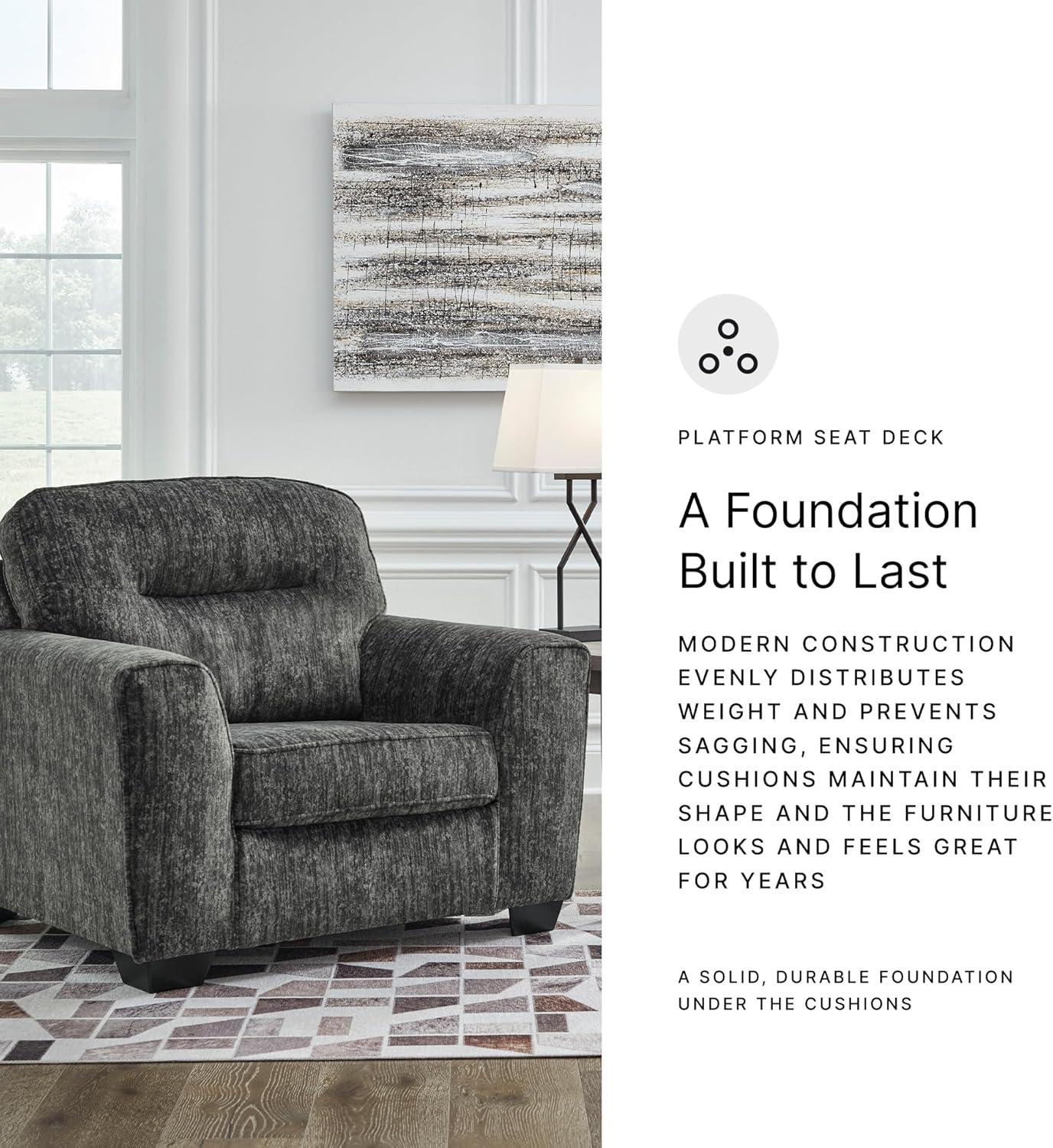 imageSignature Design by Ashley Lonoke Contemporary Upholstered Oversized Chair GrayGrey