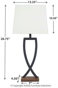 imageSignature Design by Ashley Makara Metal Minimalist Table Lamp 2 Count Lamps Black ampamp BrownMakara