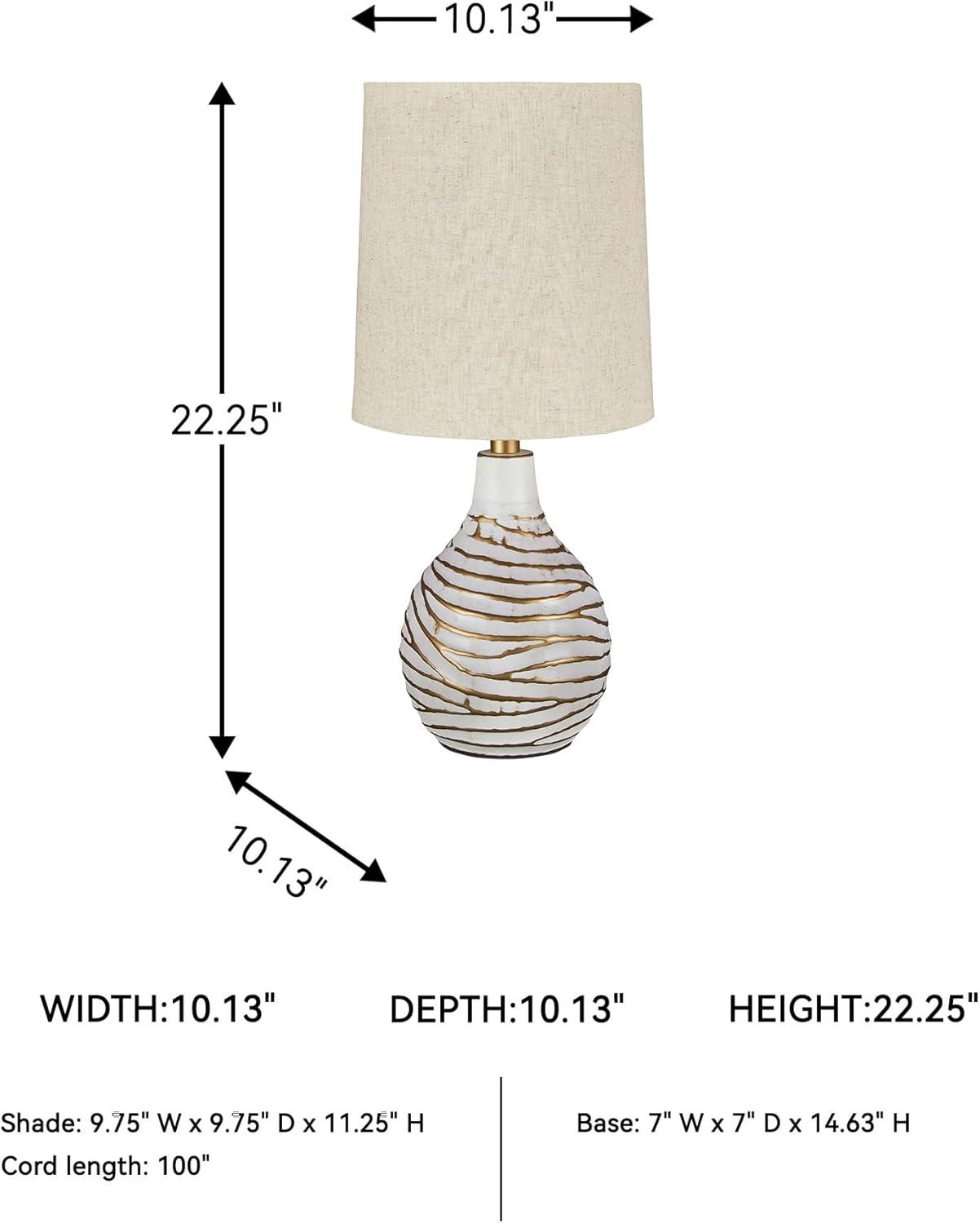 imageSignature Design by Ashley Mari Contemporary 2775quot Mercury Glass Table Lamp Gray ampamp GoldAleela