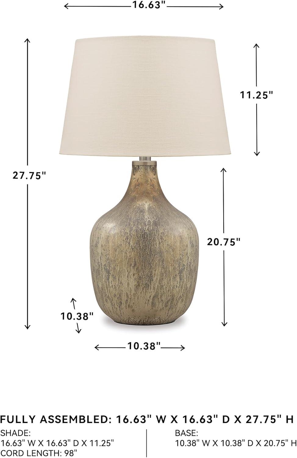 imageSignature Design by Ashley Mari Contemporary 2775quot Mercury Glass Table Lamp Gray ampamp GoldMari