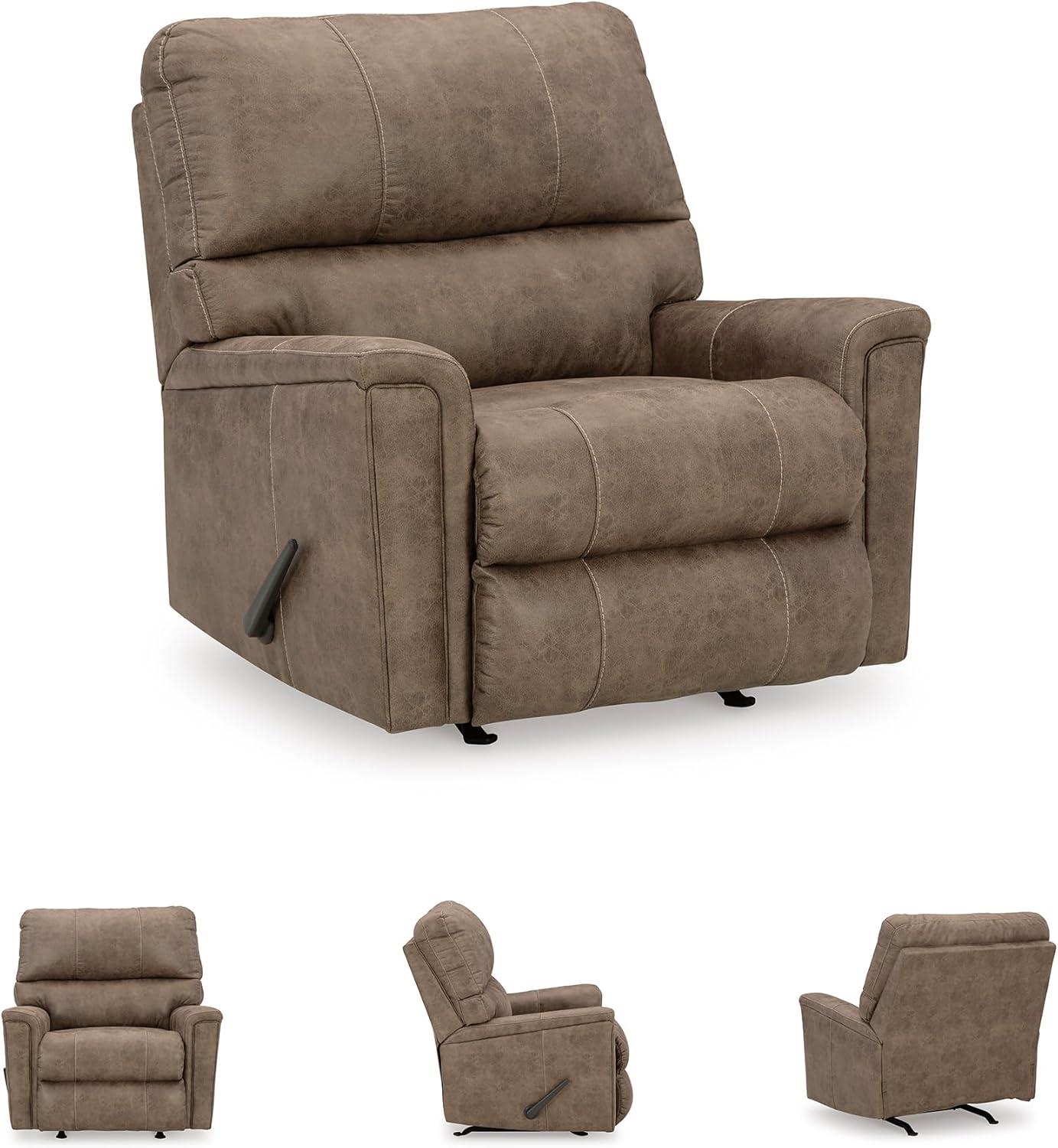imageSignature Design by Ashley Navi Modern Recliner with Rocking Motion Dark Brown