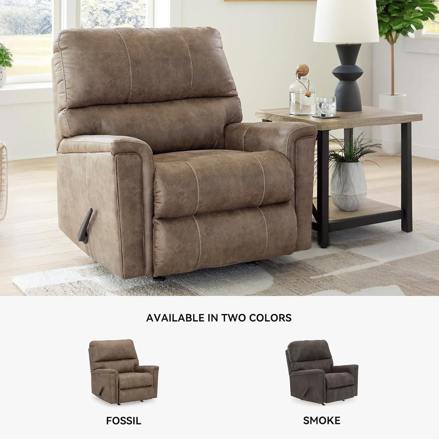 imageSignature Design by Ashley Navi Modern Recliner with Rocking Motion Dark Brown