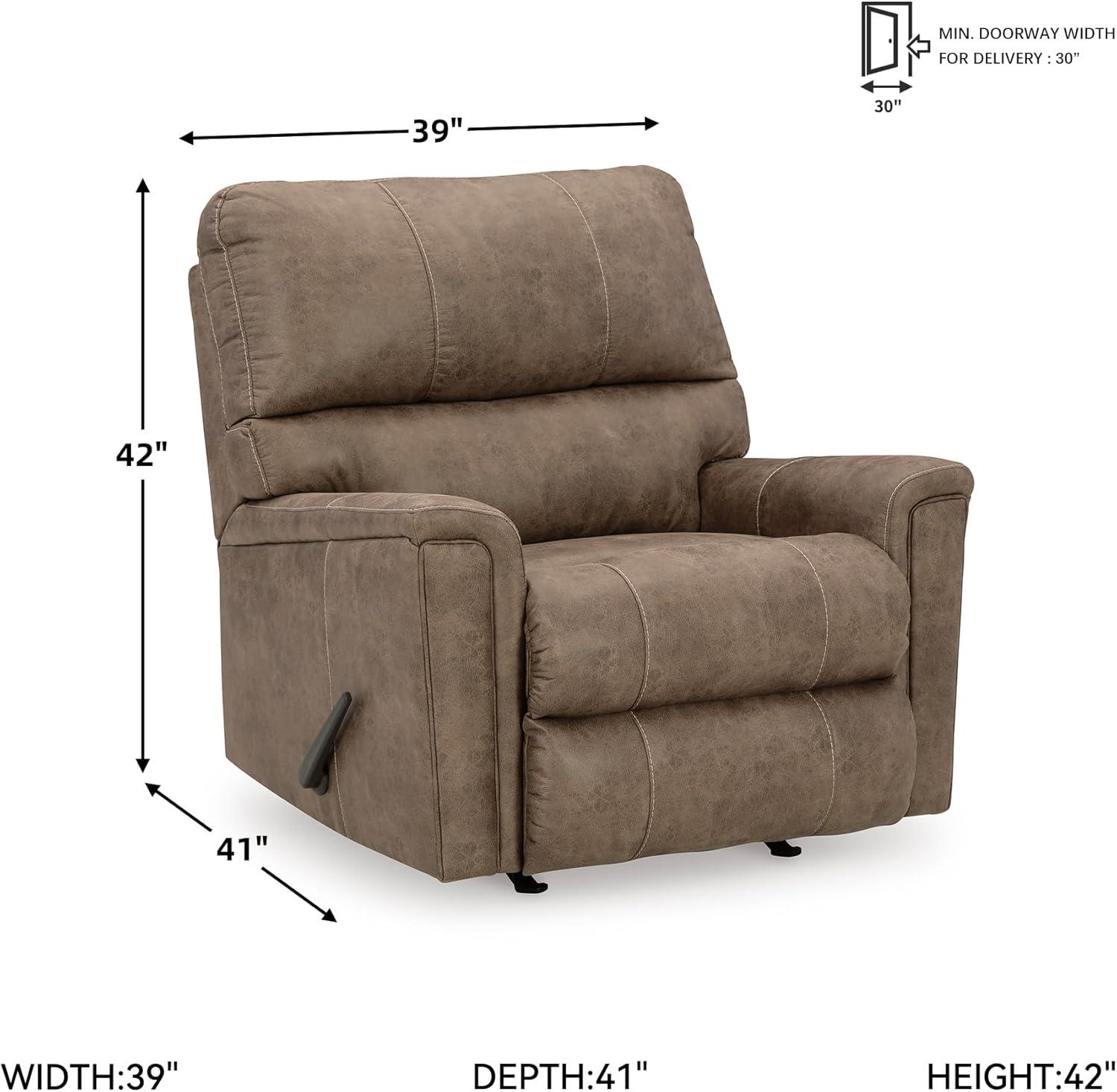 imageSignature Design by Ashley Navi Modern Recliner with Rocking Motion Dark Brown