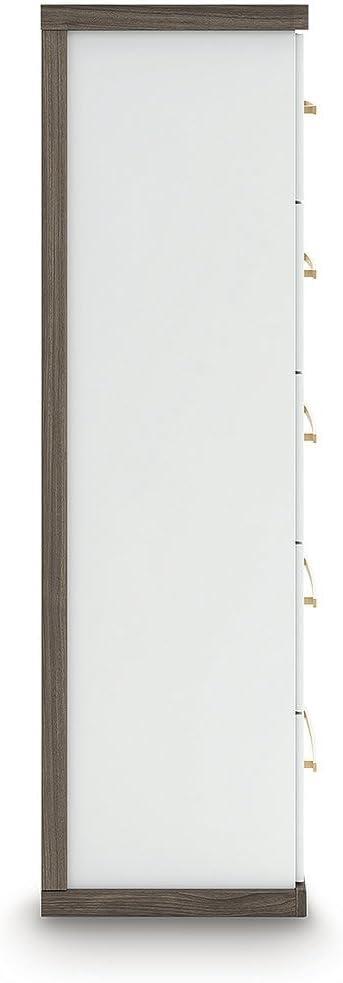 imageSignature Design by Ashley Nendalane Contemporary 5Drawer Chest with Walnut Finish Dark Brown ampamp White