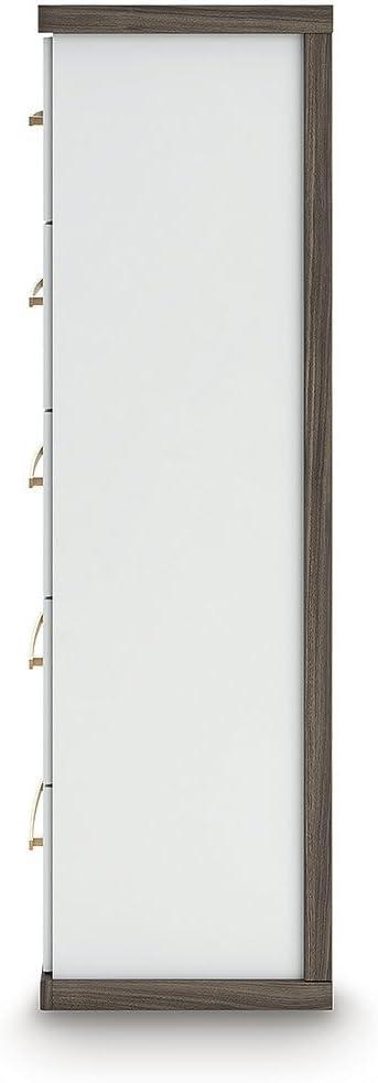 imageSignature Design by Ashley Nendalane Contemporary 5Drawer Chest with Walnut Finish Dark Brown ampamp White