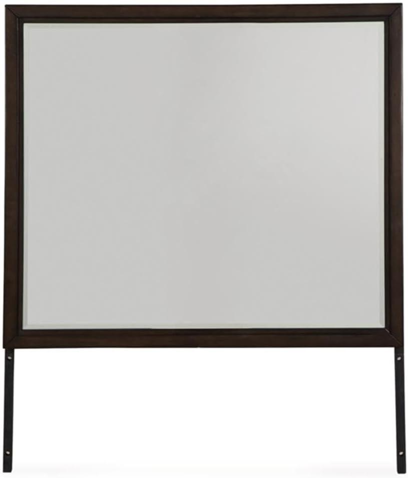 imageSignature Design by Ashley Neymorton Contemporary WallMounted Framed Bedroom Mirror Dark Brown