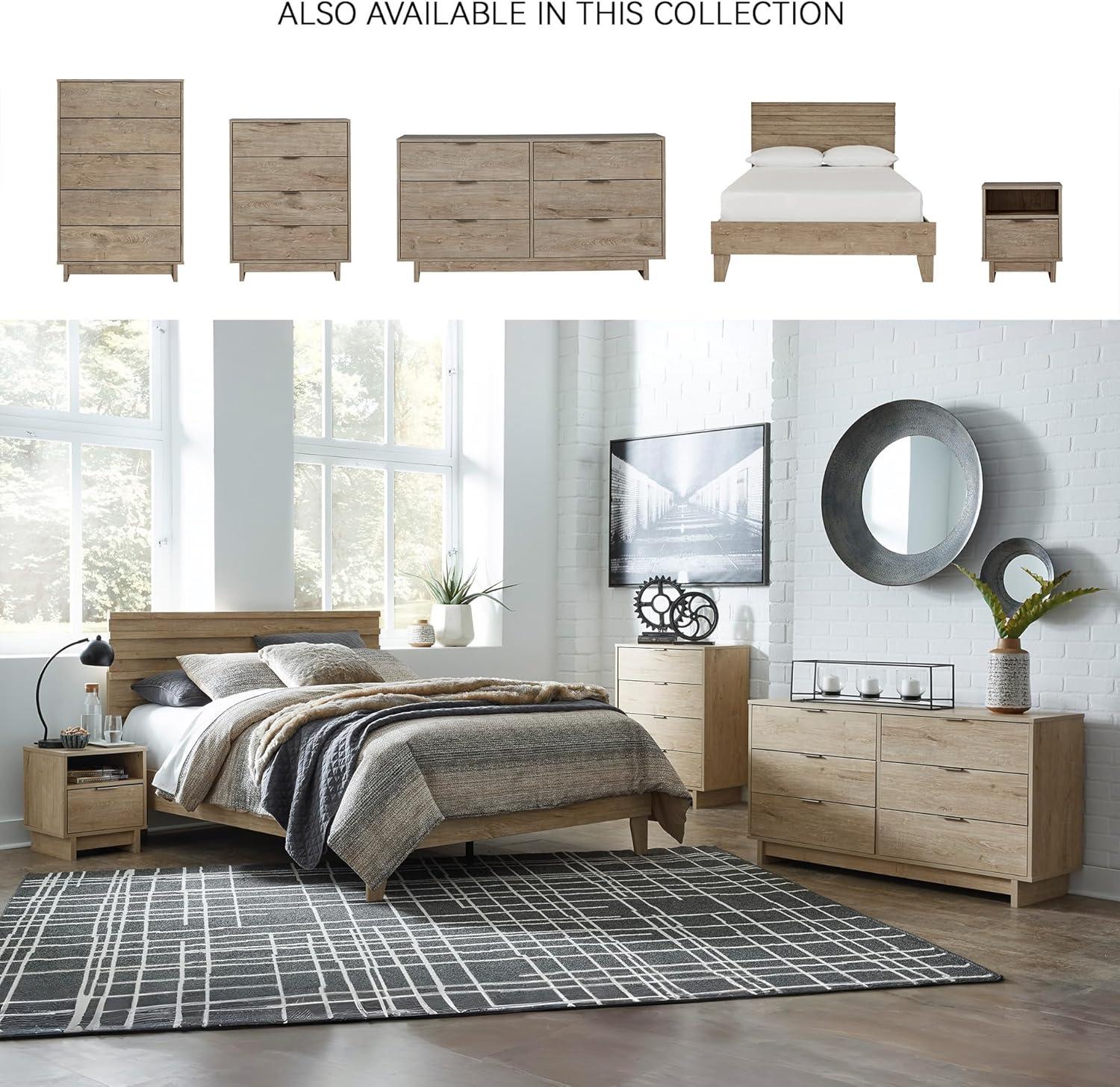 imageSignature Design by Ashley Oliah Rustic 6 Drawer Dresser Light BrownLight Brown