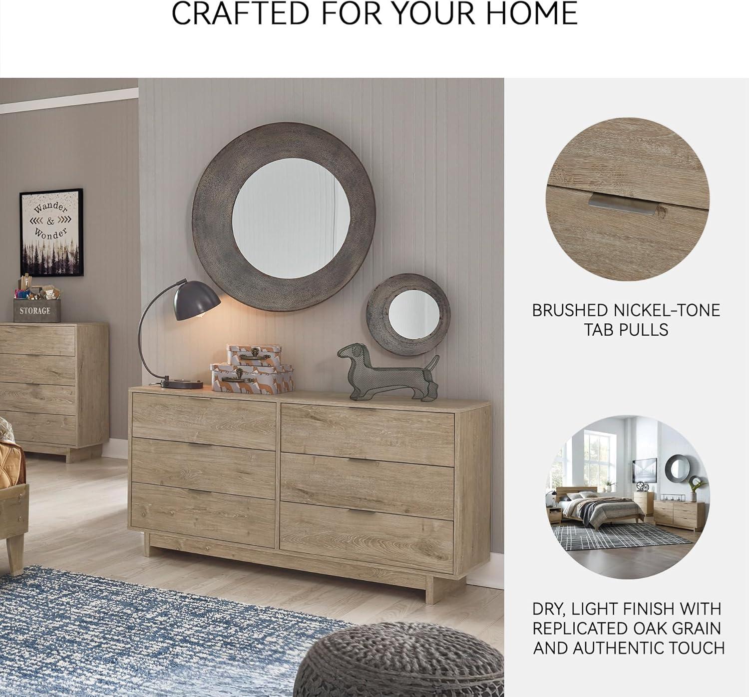 imageSignature Design by Ashley Oliah Rustic 6 Drawer Dresser Light BrownLight Brown