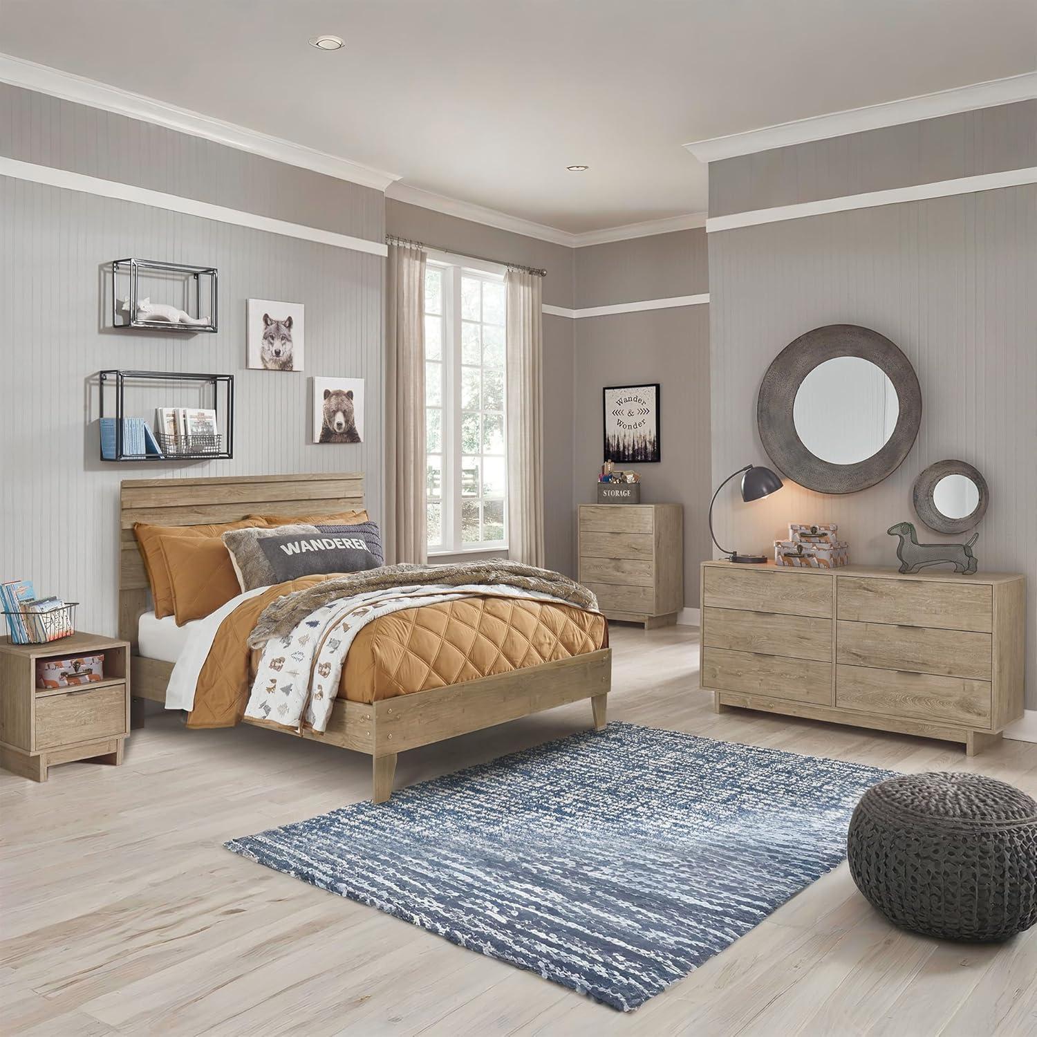 imageSignature Design by Ashley Oliah Rustic 6 Drawer Dresser Light BrownLight Brown