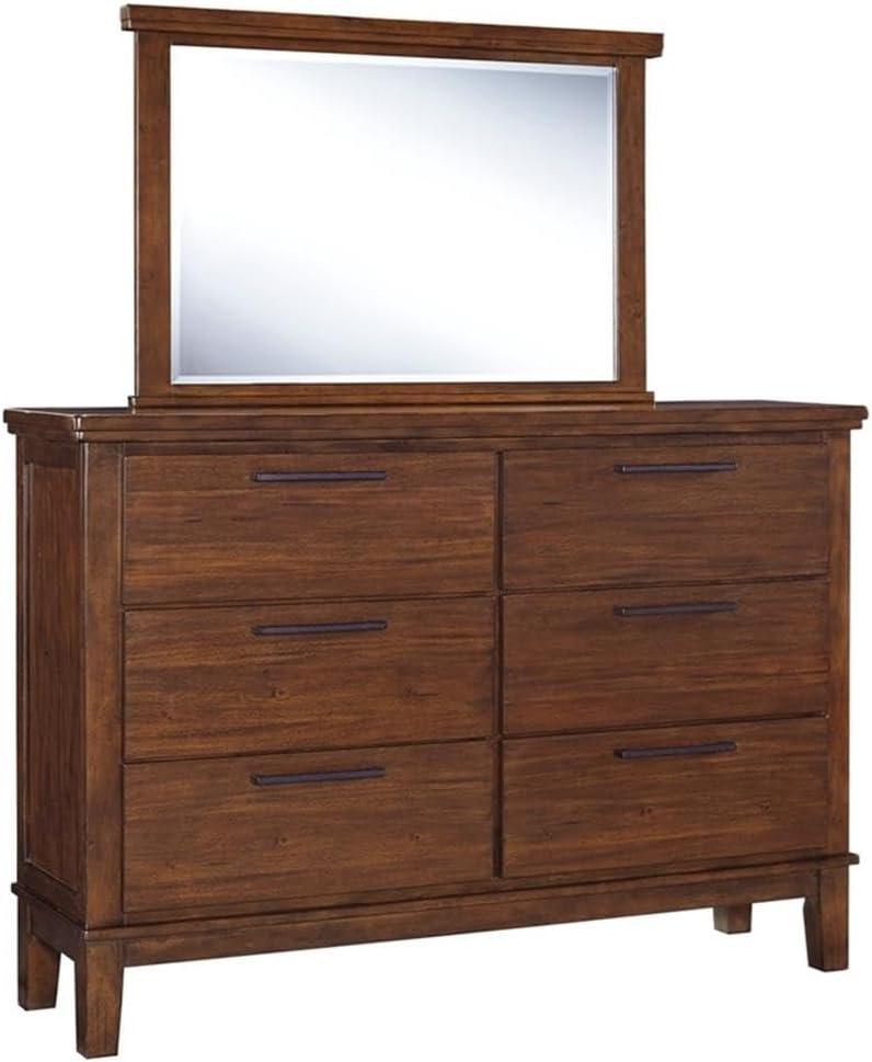 imageSignature Design by Ashley Ralene MidCentury Modern 47 x 31 Bedroom Mirror Medium Brown