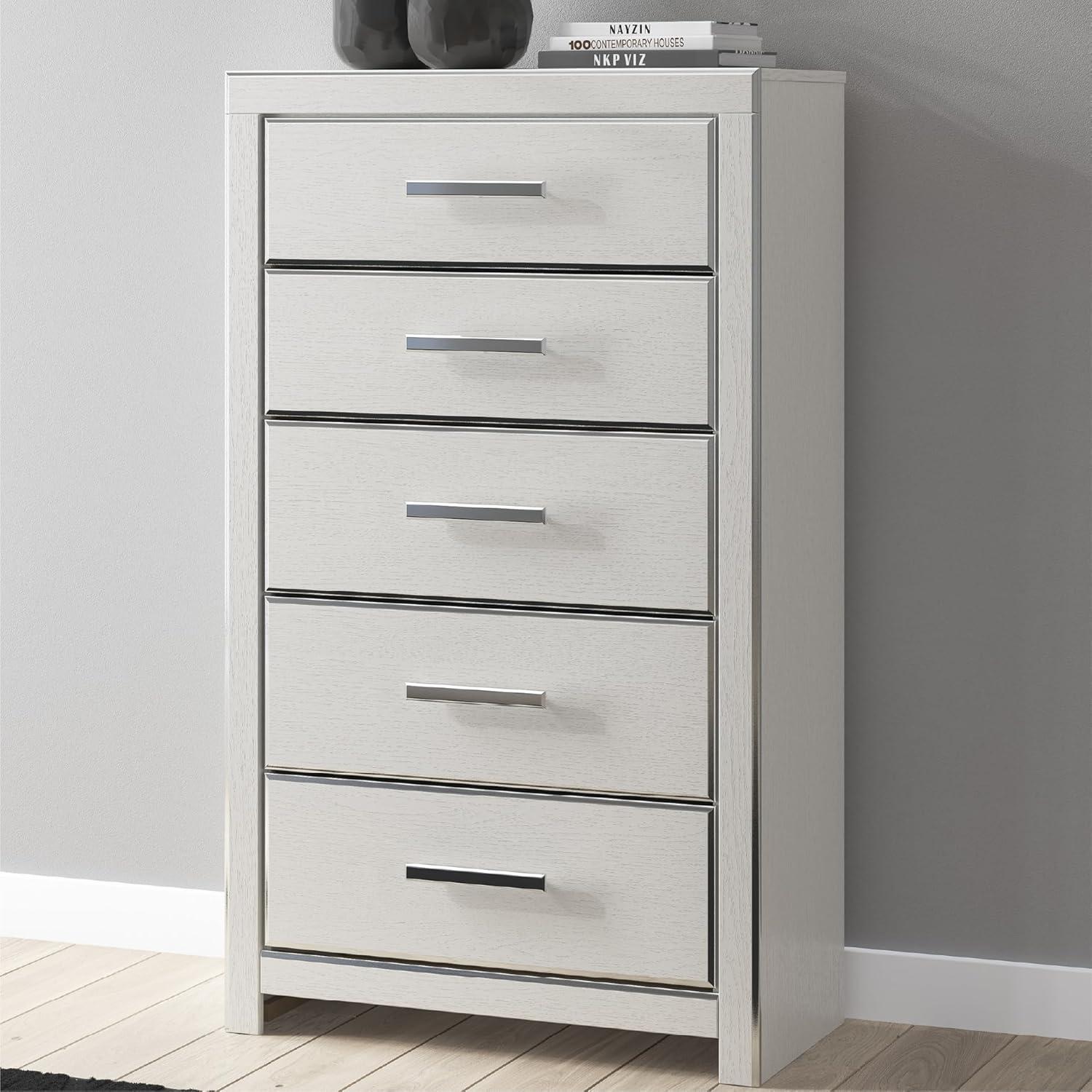 imageSignature Design by Ashley Ravalori Contemporary 5Drawer Chest with Wood Finish White