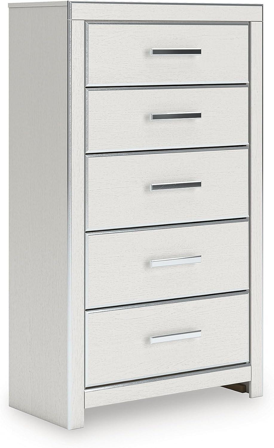 imageSignature Design by Ashley Ravalori Contemporary 5Drawer Chest with Wood Finish White