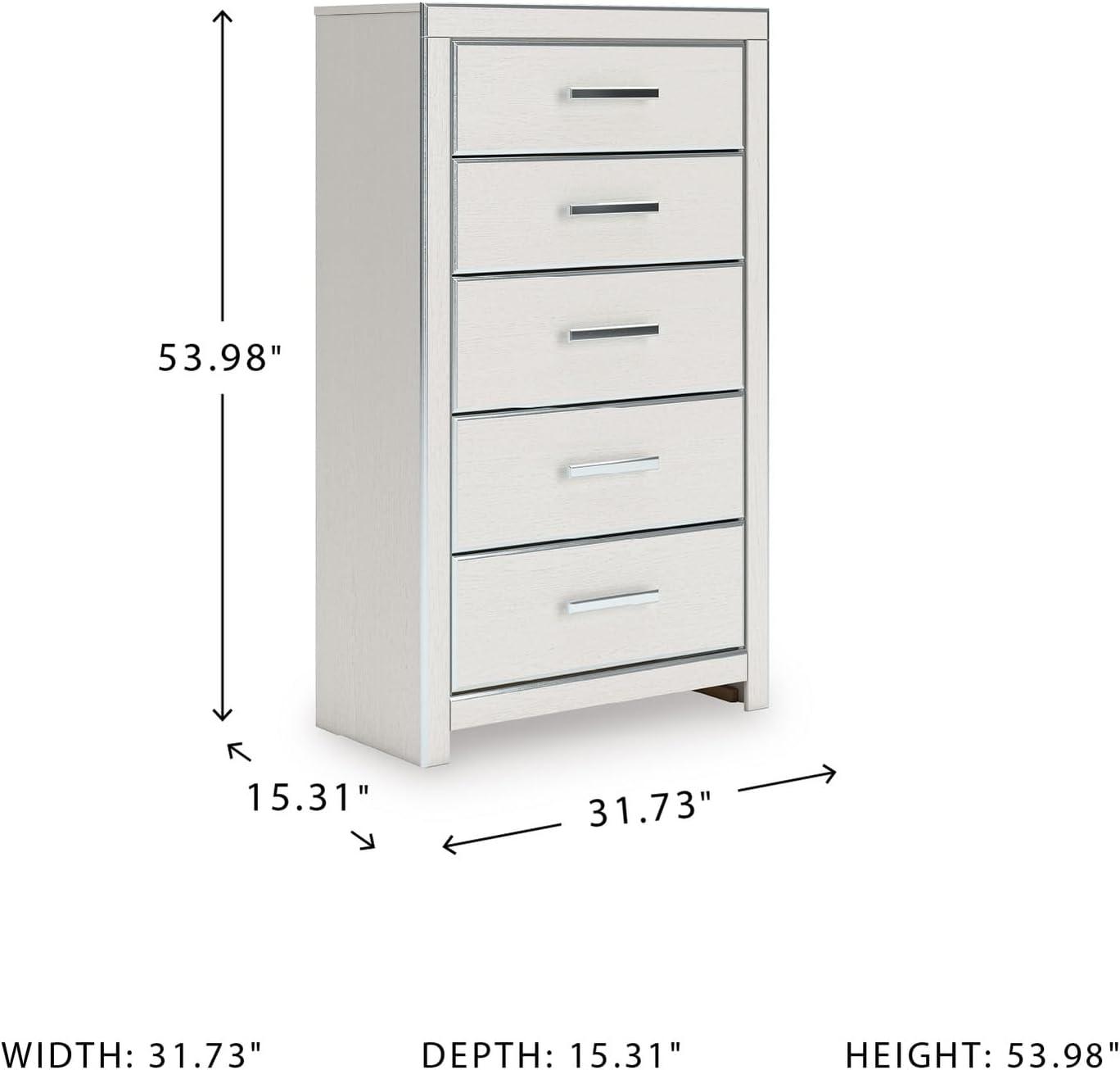 imageSignature Design by Ashley Ravalori Contemporary 5Drawer Chest with Wood Finish White