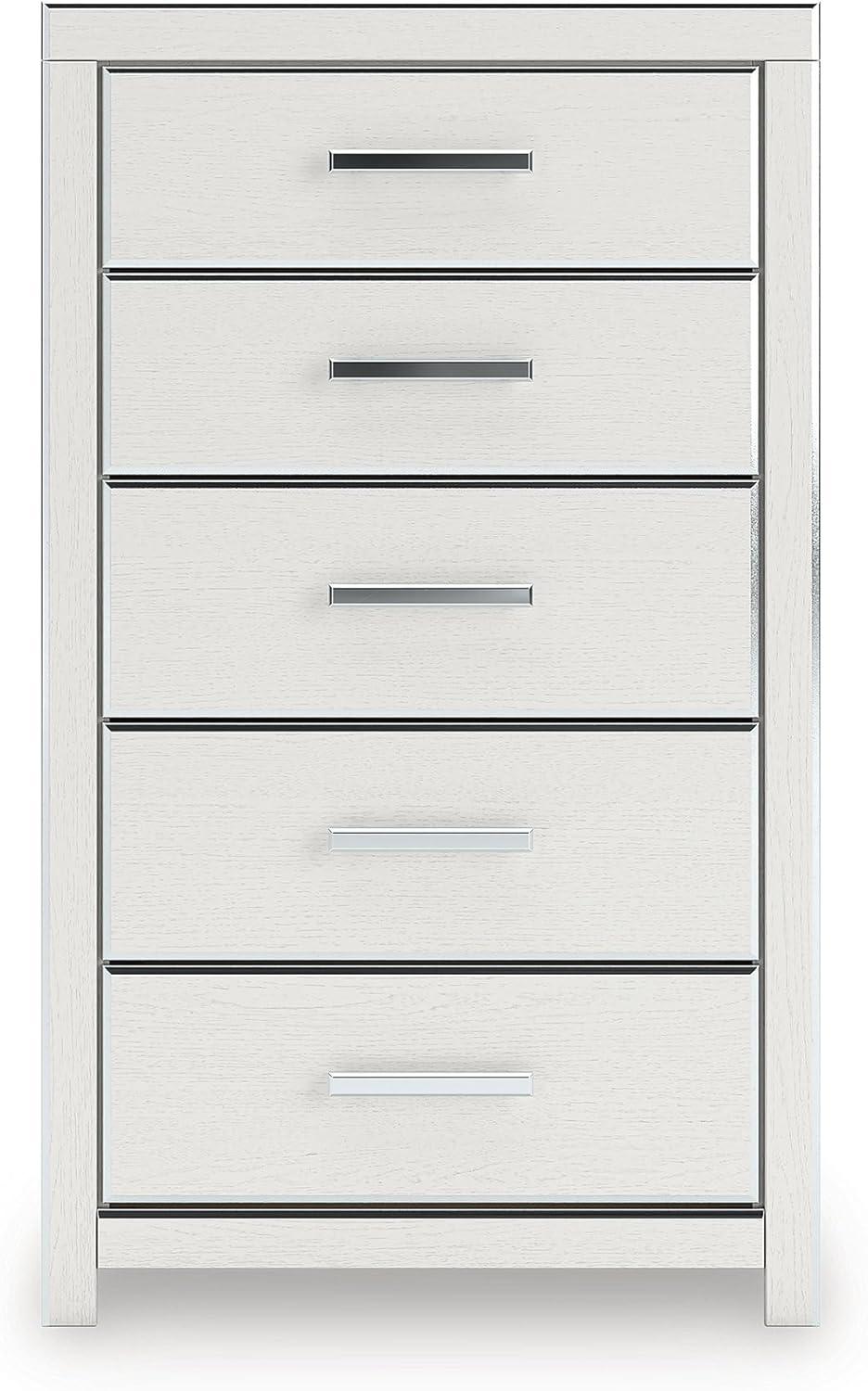imageSignature Design by Ashley Ravalori Contemporary 5Drawer Chest with Wood Finish White