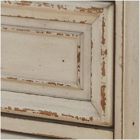 imageSignature Design by Ashley Realyn Traditional Cottage 3 Drawer Vanity Set with Dovetail Construction Mirror ampamp Stool Included Chipped White Distressed BrownRealyn