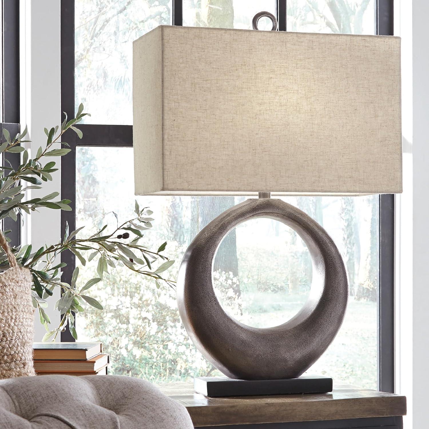 imageSignature Design by Ashley Saria Modern Eclectic 295quot Table Lamp Antique Silver Finish