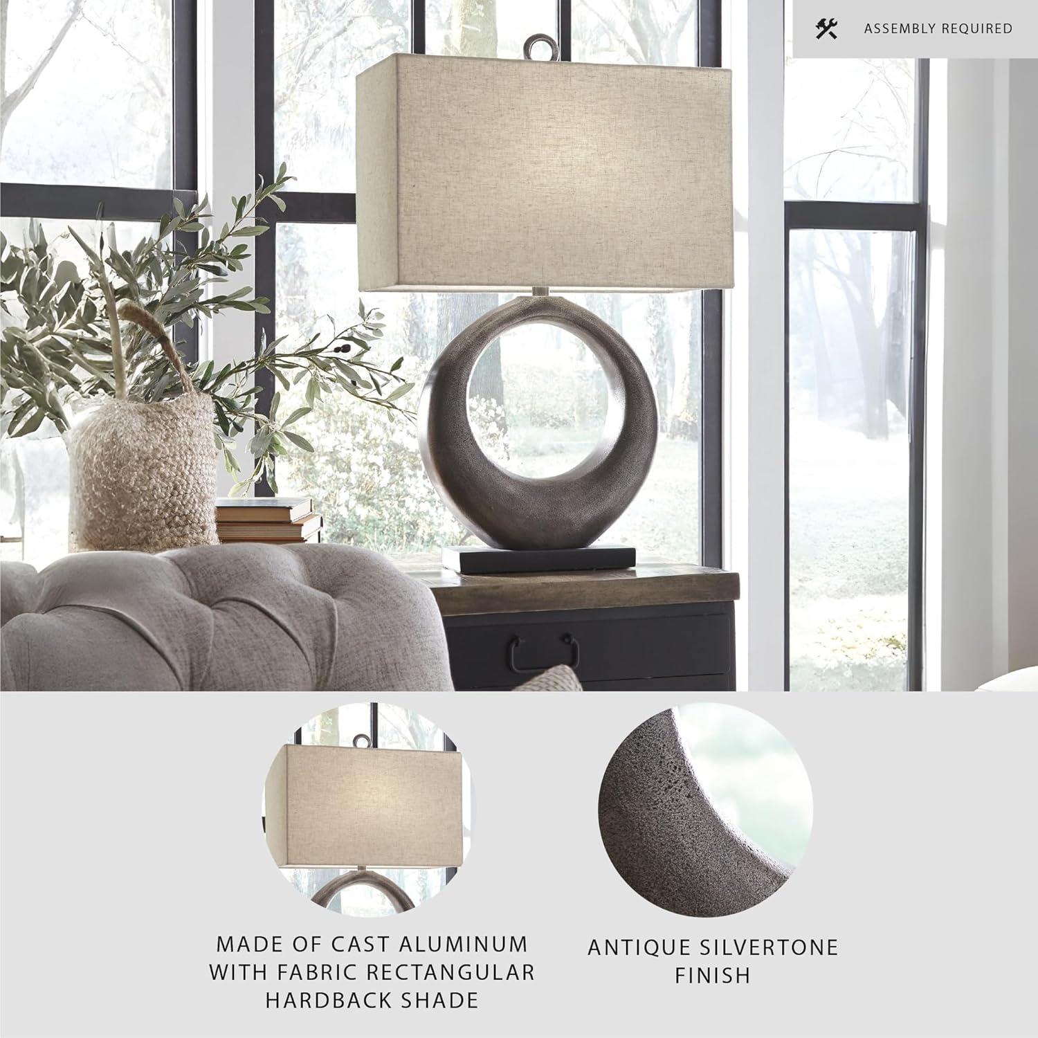 imageSignature Design by Ashley Saria Modern Eclectic 295quot Table Lamp Antique Silver Finish