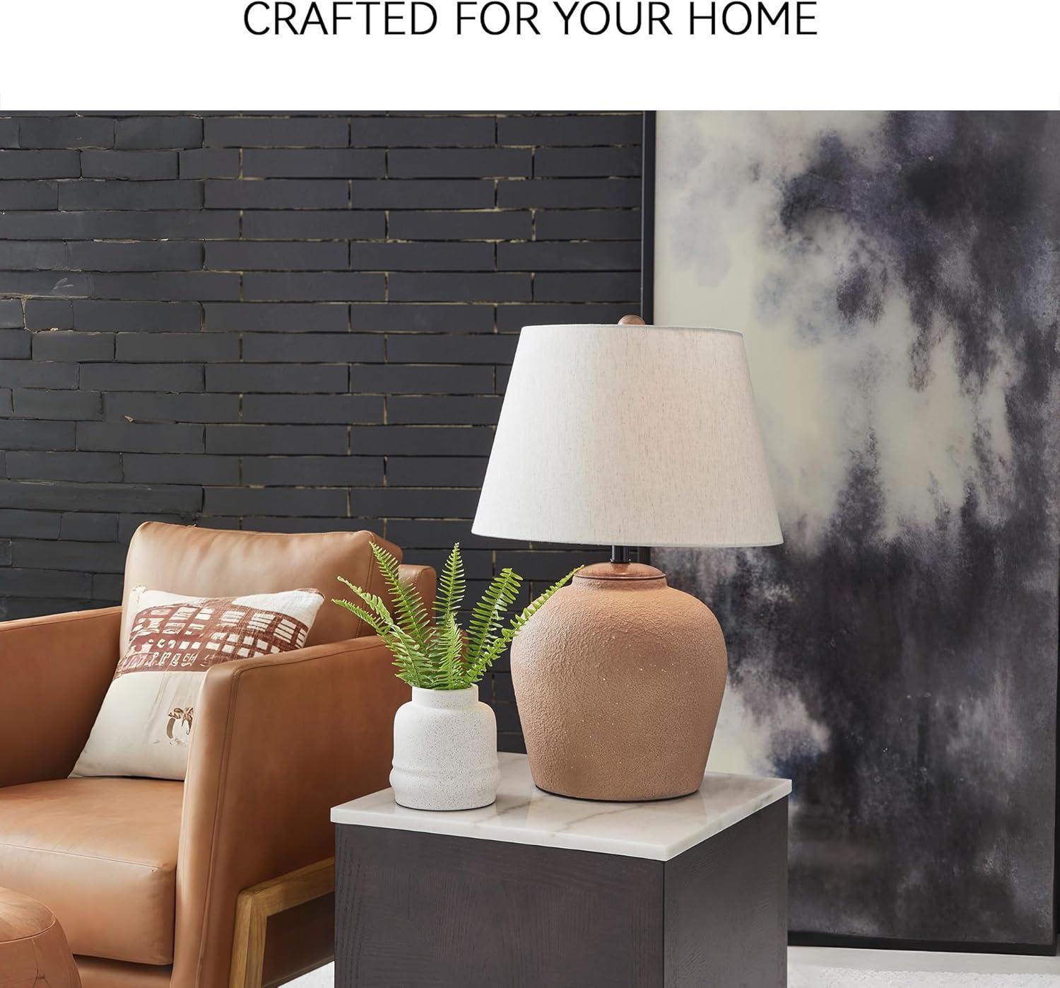 imageSignature Design by Ashley Scantor Industrial Textured Metal Table Lamp with 3Way Switch Light Brown