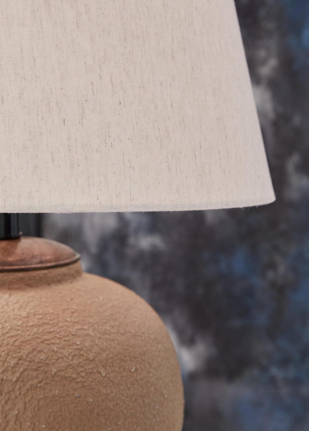 imageSignature Design by Ashley Scantor Industrial Textured Metal Table Lamp with 3Way Switch Light Brown