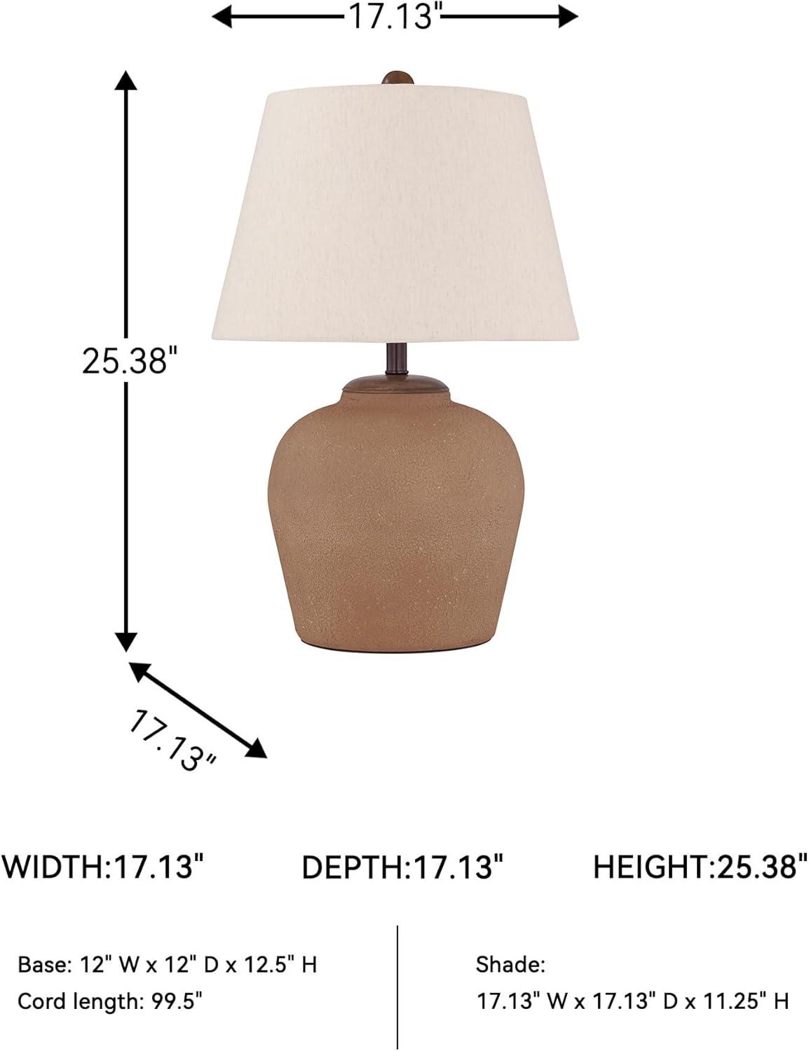 imageSignature Design by Ashley Scantor Industrial Textured Metal Table Lamp with 3Way Switch Light Brown