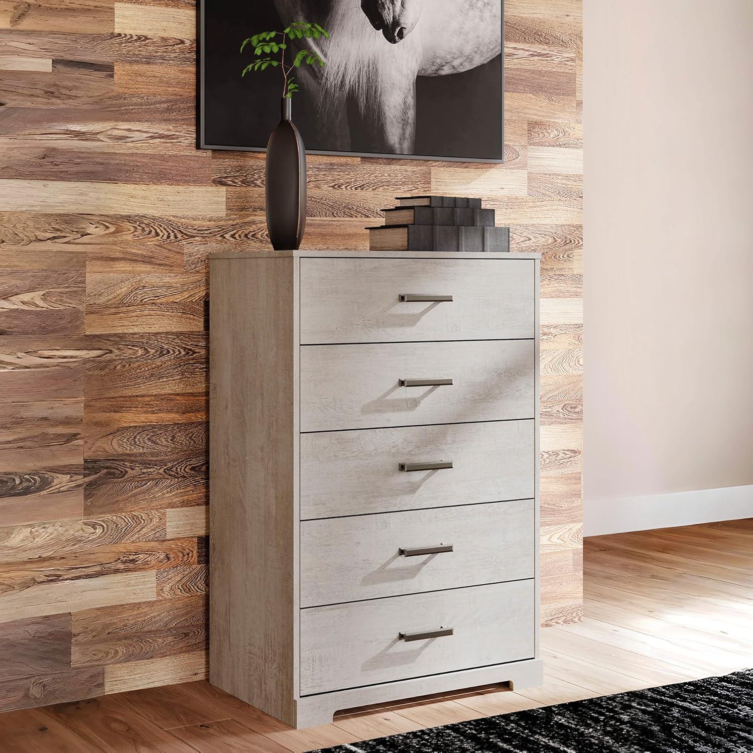 imageSignature Design by Ashley Shawburn Vintage 5 Drawer Chest with Safety Stop Light Gray5 Drawer Chest