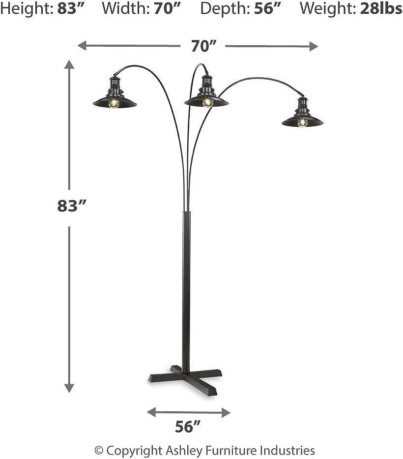imageSignature Design by Ashley Sheriel Industrial Metal Arc Lamp with Adjustable Neck BlackBlack