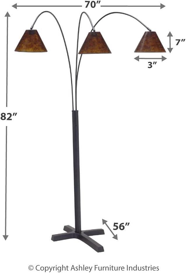 imageSignature Design by Ashley Sheriel Industrial Metal Arc Lamp with Adjustable Neck BlackBrown