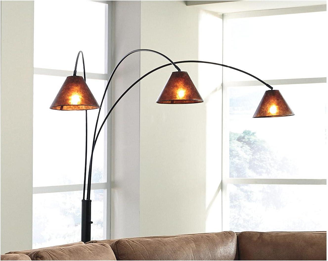 imageSignature Design by Ashley Sheriel Industrial Metal Arc Lamp with Adjustable Neck BlackBrown