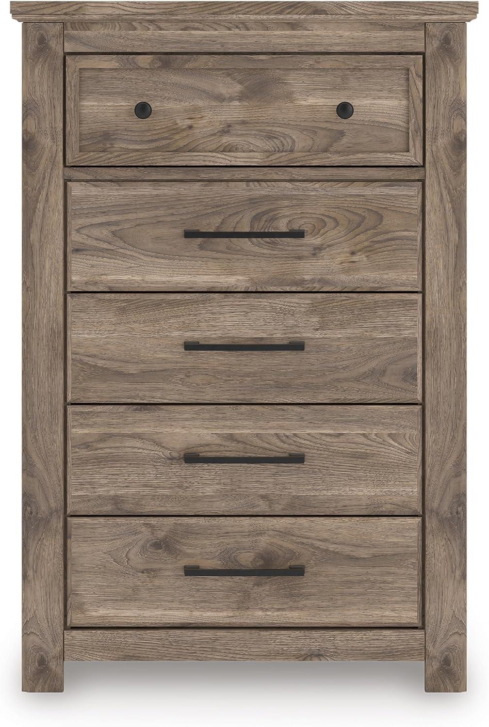 imageSignature Design by Ashley Stanziford Casual 5Drawer Chest with Wood Finish Dark Brown