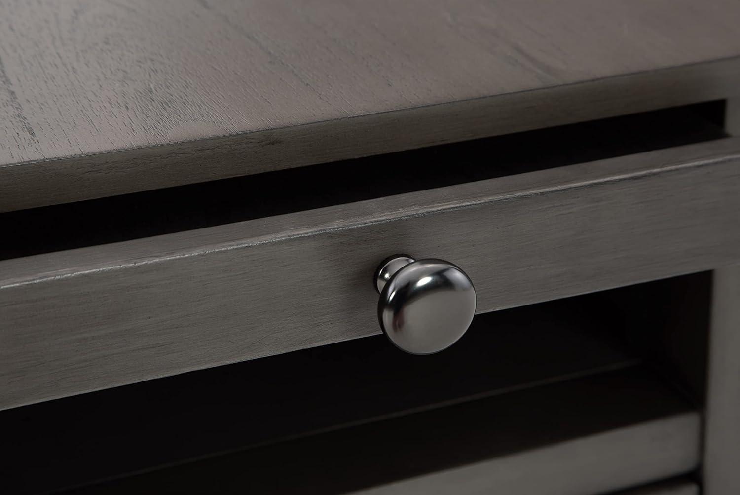 imageSignature Design by Ashley Treytown Casual Compact Chairside End Table with a Storage Cabinet Open Cubby Shelf PullOut Tray ampamp USB Charging Ports BrownDark Gray