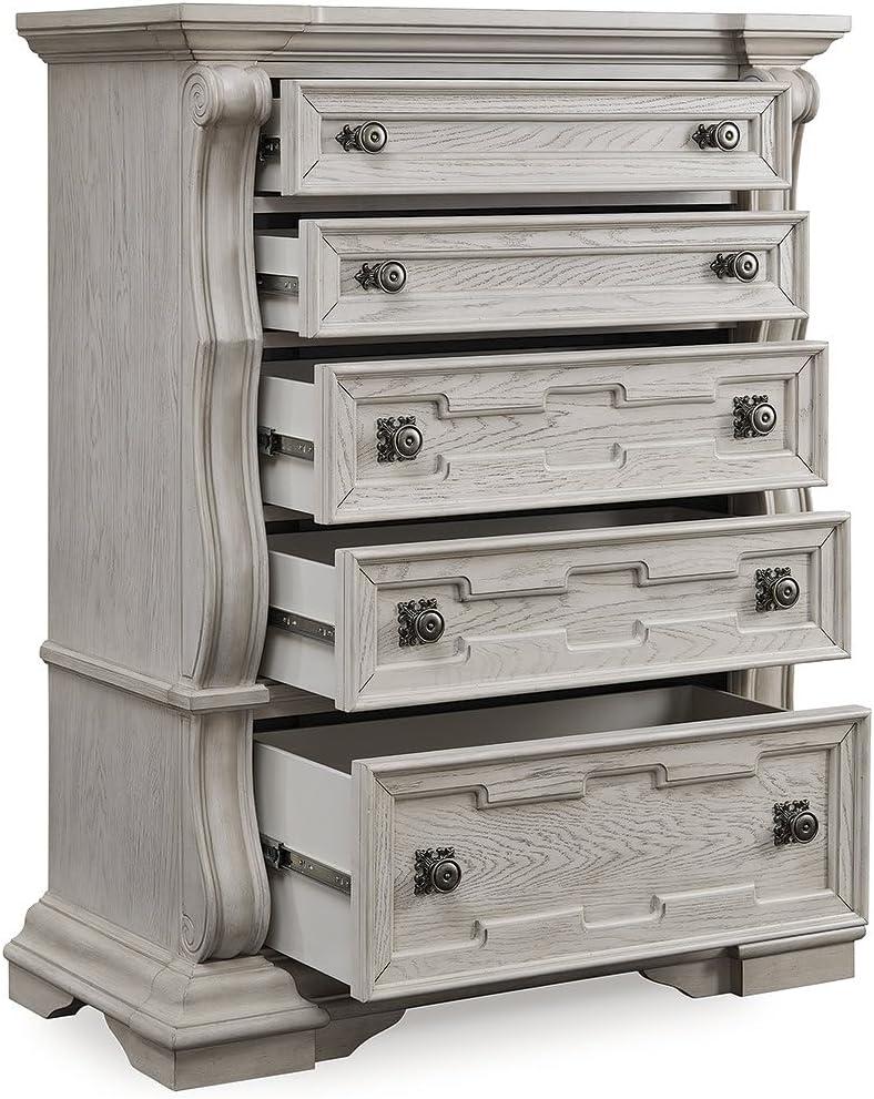 imageSignature Design by Ashley Valleymont Traditional 5Drawer Chest with Wood Finish Beige