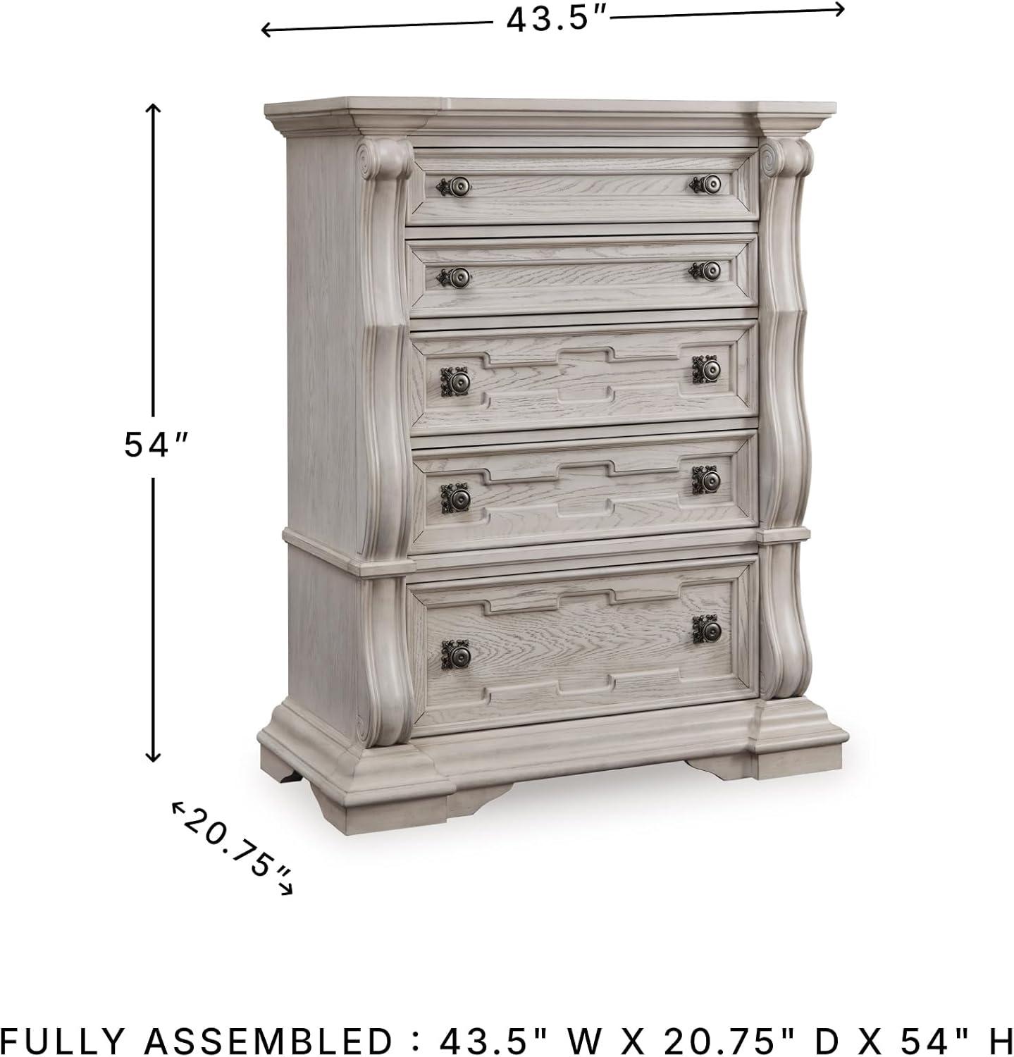 imageSignature Design by Ashley Valleymont Traditional 5Drawer Chest with Wood Finish Beige