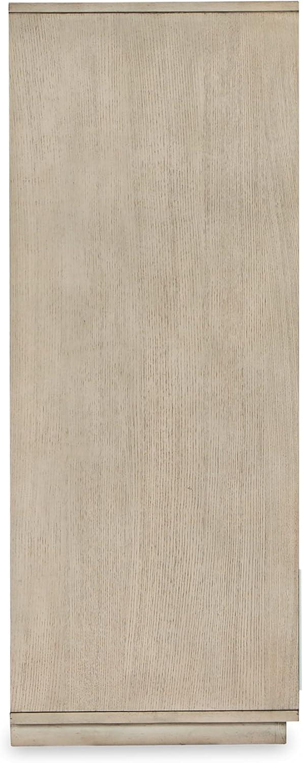 imageSignature Design by Ashley Wendora Casual 5 Drawer Rubber Wood Chest White ampamp Beige