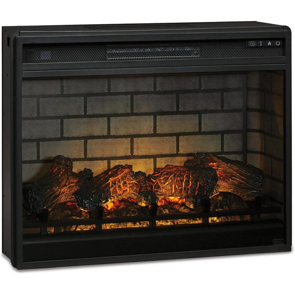imageSignature Design by Ashley 24quot Electric Fireplace Insert with LED Remote Control 6 Temperature and 5 Brightness Settings BlackLarge