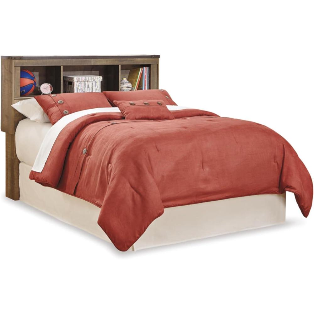 imageSignature Design by Ashley Ashley Furniture Signature Design  Trinell Youth Twin Bookcase Headboard  Childrens Casual Bedroom Bedset  Component Piece  Brown B44663Full
