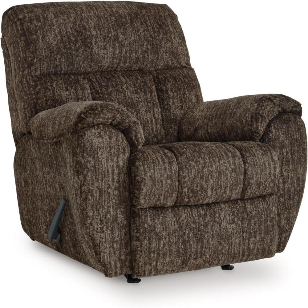 imageSignature Design by Ashley Aureta Classic Stain Resistant Power Lift Recliner with Side Pocket Heat and Massage Dark BrownChocolate
