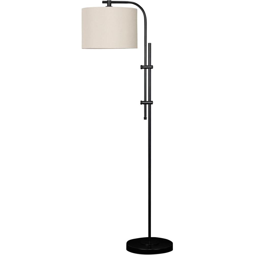 imageSignature Design by Ashley Baronvale 60quot Modern Metal Adjustable Floor Lamp BlackBlack