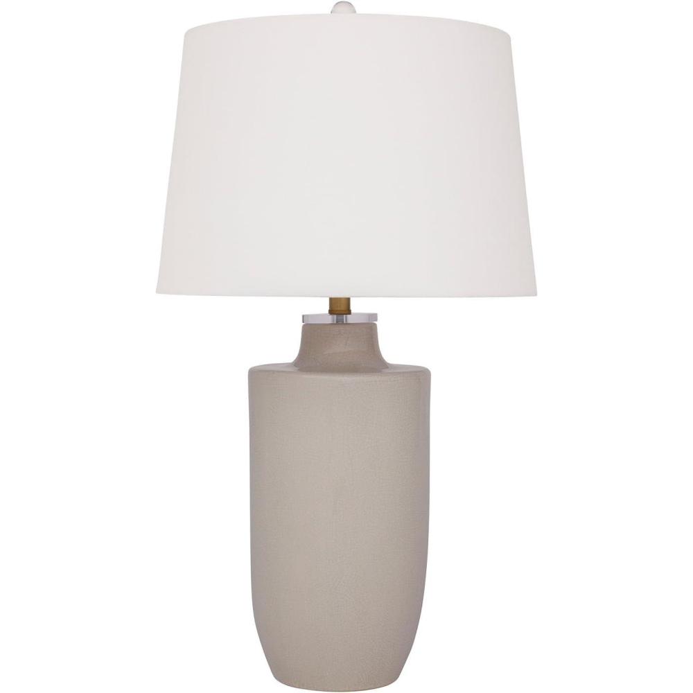 imageSignature Design by Ashley Cylener Vintage Ceramic Table Lamp with 3Way Switch White ampamp Beige